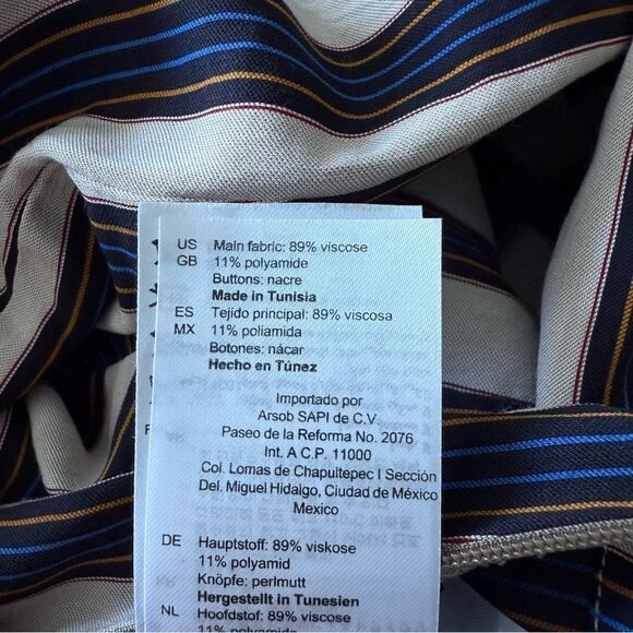 Sandro Striped Long Sleeve Tie Waist Maxi Shirt Dress Size FR 42 US L - Picture 10 of 10